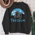 Freedom Old School Motorcycle Rider Retro Sweatshirt Gifts for Old Women