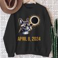 French Bulldog America 2024 Total Solar Eclipse Accessories Sweatshirt Gifts for Old Women