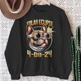 French Bulldog Wearing Solar Eclipse Glasses 2024 Sweatshirt Gifts for Old Women