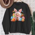 Frohe Ostern Schwein Im Häschen Kostüm Sweatshirt Geschenke für alte Frauen