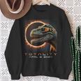Fun Dinosaur T-Rex Totality April 8 2024 Total Solar Eclipse Sweatshirt Gifts for Old Women