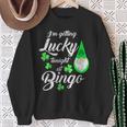 Bingo St Patrick's Day Gnome Getting Lucky At Bingo Sweatshirt Gifts for Old Women