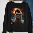 Cat Taking A Selfie With Solar Eclipse 2024 Glasses Sweatshirt Gifts for Old Women