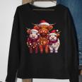 Christmas Cows Wearing Xmas Hat Light Cows Lover Farm Sweatshirt Gifts for Old Women