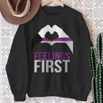 Demisexual Joke Heart Demisexual Flag Sweatshirt Gifts for Old Women