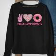 Doughnut Donut Lover Peace Love Donuts Themed Sweatshirt Gifts for Old Women