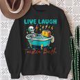 Dread Optimism Humor Live Laugh Toaster Bath Skeleton Sweatshirt Gifts for Old Women