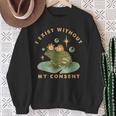 I Exist Without My Consent Vintage Frog Meme Sweatshirt Gifts for Old Women