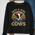 I'm Just A Girl Who Loves Cows Cow Farmer Farm Sweatshirt Gifts for Old Women