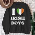 I Love Irish Boys I Red Heart British Boys Ireland Sweatshirt Gifts for Old Women