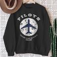 Pilot Quote Retro Airplane Vintage Aircraft Aviators Sweatshirt Gifts for Old Women