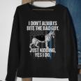 Police K9 I Bite The Bad Guy Thin Blue Line Sweatshirt Gifts for Old Women