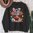 Scottish Highland Cow Easter Eggs Farmers Easter Day Sweatshirt Gifts for Old Women