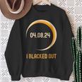 Total Solar Eclipse I Blacked Out April 4Th 2024 Stars Sweatshirt Gifts for Old Women