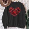 Weed Heart Valentines Day Cannabis 420 Pot Stoner Sweatshirt Gifts for Old Women