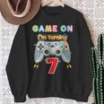 Game On I'm Turning 7 Years Old 7Th Birthday Gamer Kid Boy Sweatshirt Gifts for Old Women