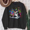 Gato Como Dj Y Djing Tocadiscos Edm Arte Pop Colorido Y Deejay Camisa de entrenamiento Regalos para ancianas
