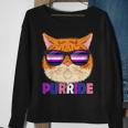 Genderfluid Purride Cat Kitten Sunglasses Gay Pride Sweatshirt Gifts for Old Women