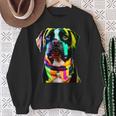 Glow In Style Black Dog Elegance With Colorful Flair Bright Sweatshirt Gifts for Old Women