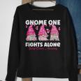 Gnome One Fights Alone Pink Breast Cancer Awareness Sweatshirt Gifts for Old Women