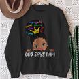 God Says I Am Melanin Girls Black History Junenth Toddler Sweatshirt Gifts for Old Women