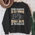 Being Grandpa Is An Honor Being Papa Is Priceless Vintage Sweatshirt Gifts for Old Women