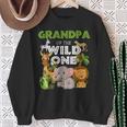 Grandpa Of The Wild One Zoo Birthday Safari Jungle Animal Sweatshirt Gifts for Old Women