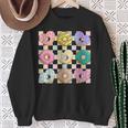 Groovy Retro Valentine Donuts Heart Candy Teacher Sweatshirt Gifts for Old Women