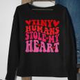 Groovy Tiny Humans Stole My Heart Valentine's Day Nicu Nurse Sweatshirt Gifts for Old Women