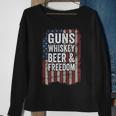 Guns Whisky Beer And Freedom Pro Gun Usa On Back Sweatshirt Gifts for Old Women