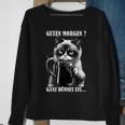Guten Morgen Ganz Thin Eis German Language Cat Kaffee Black Sweatshirt Geschenke für alte Frauen