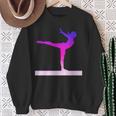 Gymnastics Balance Beam Pink And Purple Watercolor Sweatshirt Gifts for Old Women