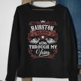 Hairston Blood Runs Through My Veins Vintage Family Name Sweatshirt Gifts for Old Women