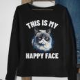 This Is My Happy Face Cat With Grumpy Face Cat Lover Sweatshirt Gifts for Old Women