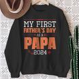Happy My First Father's Day As A Papa 2024 Daddy Father Dad Sweatshirt Gifts for Old Women