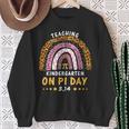 Happy Pi Day Kindergarten Math Teachers Leopard Rainbow Sweatshirt Gifts for Old Women