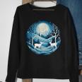 Happy Winter Scenery At Night With Animals And Snow Costume Sweatshirt Gifts for Old Women