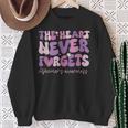 The Heart Never Forgets Dementia Alzheimer's Awareness Sweatshirt Gifts for Old Women
