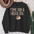 Hedgehog Time For A Hedge Jog Jogging Work Out Pun Sweatshirt Gifts for Old Women