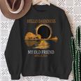 Hello Darkness My Old Friend Total Solar Eclipse 2024 Sweatshirt Gifts for Old Women