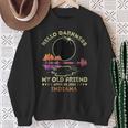Hello Darkness My Old Friend Total Eclipse 2024 Indiana Sweatshirt Gifts for Old Women