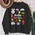 Hello Spring And Easter Day 2024 Bunny Hello Spring Toddler Sweatshirt Gifts for Old Women