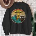 Herren Sweatshirt mit Alien-UFO-Katzen, Vintage-Stil, Lustiges Design Geschenke für alte Frauen