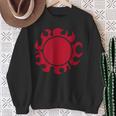 Herren Sweatshirt Rotes Tribal-Sonnenmotiv, Grafiktee Schwarz Geschenke für alte Frauen