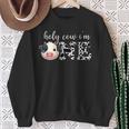 Holy Cow I'm One Cute Dairy Cow Farm Animal 1St Birthday Sweatshirt Gifts for Old Women