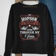 Hopson Blood Runs Through My Veins Vintage Family Name Sweatshirt Gifts for Old Women