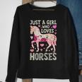 Horse Just A Girl Who Loves Horseback Riding Farm Flower Sweatshirt Gifts for Old Women