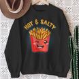 Hot & Salty Winking French Fries Flirtatious Lover Fast Food Sweatshirt Gifts for Old Women