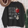 Hot Cocoa Cozy Blankets And Christmas Movie Buffalo Plaid Sweatshirt Gifts for Old Women