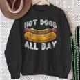 Hot Dog Adult Vintage Hot Dogs All Day Sweatshirt Gifts for Old Women